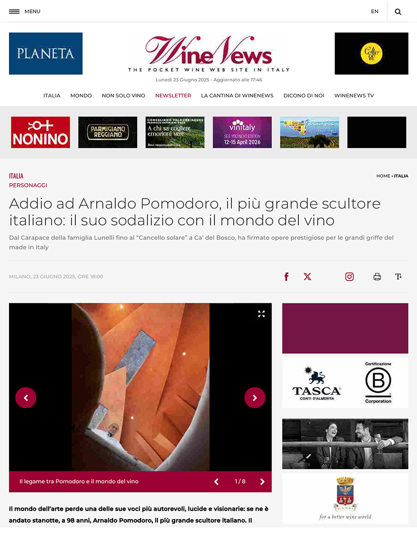 Addio ad Arnaldo Pomodoro, il più grande [..]
