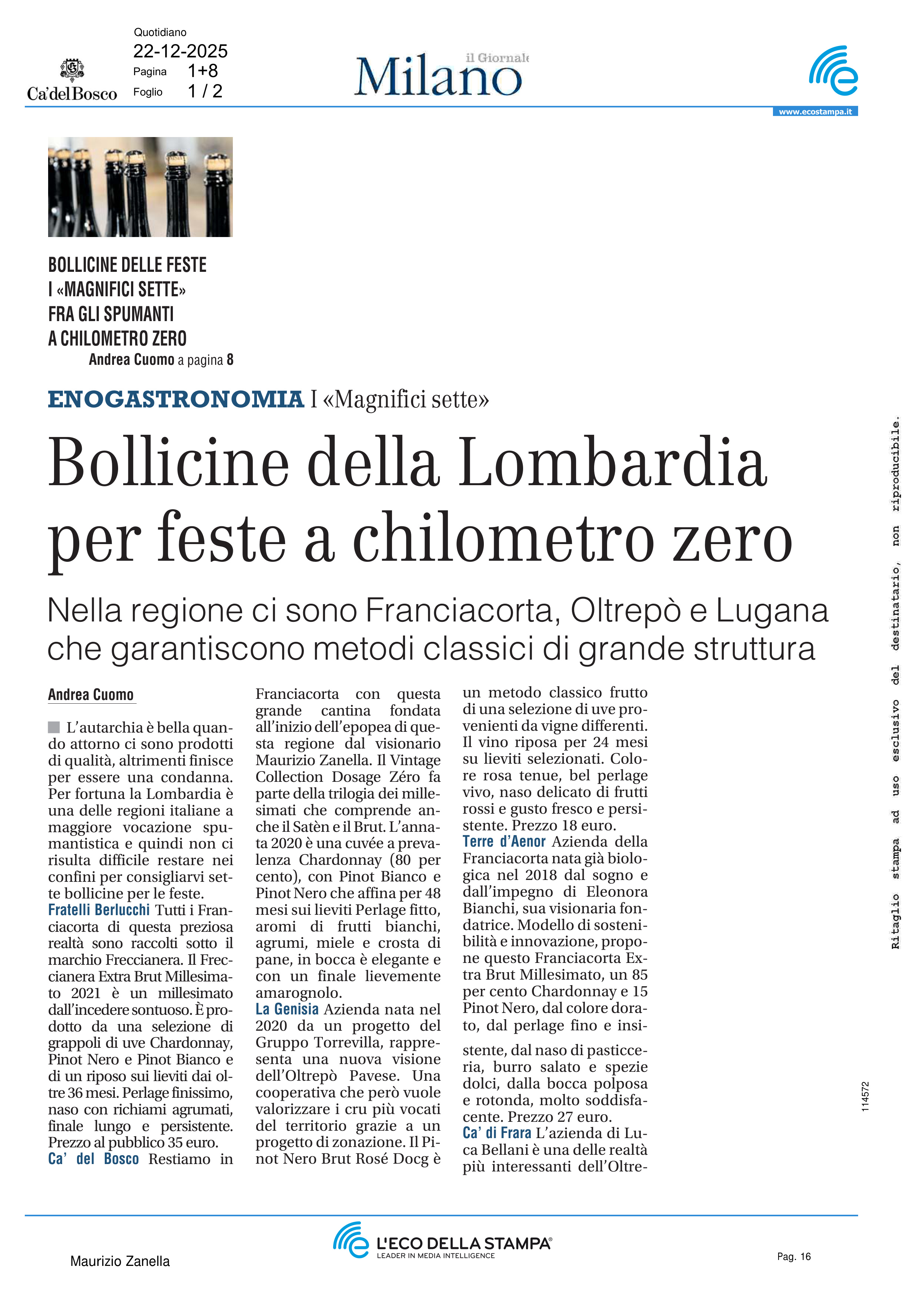 Bollicine della Lombardia per feste a chilometro [..]
