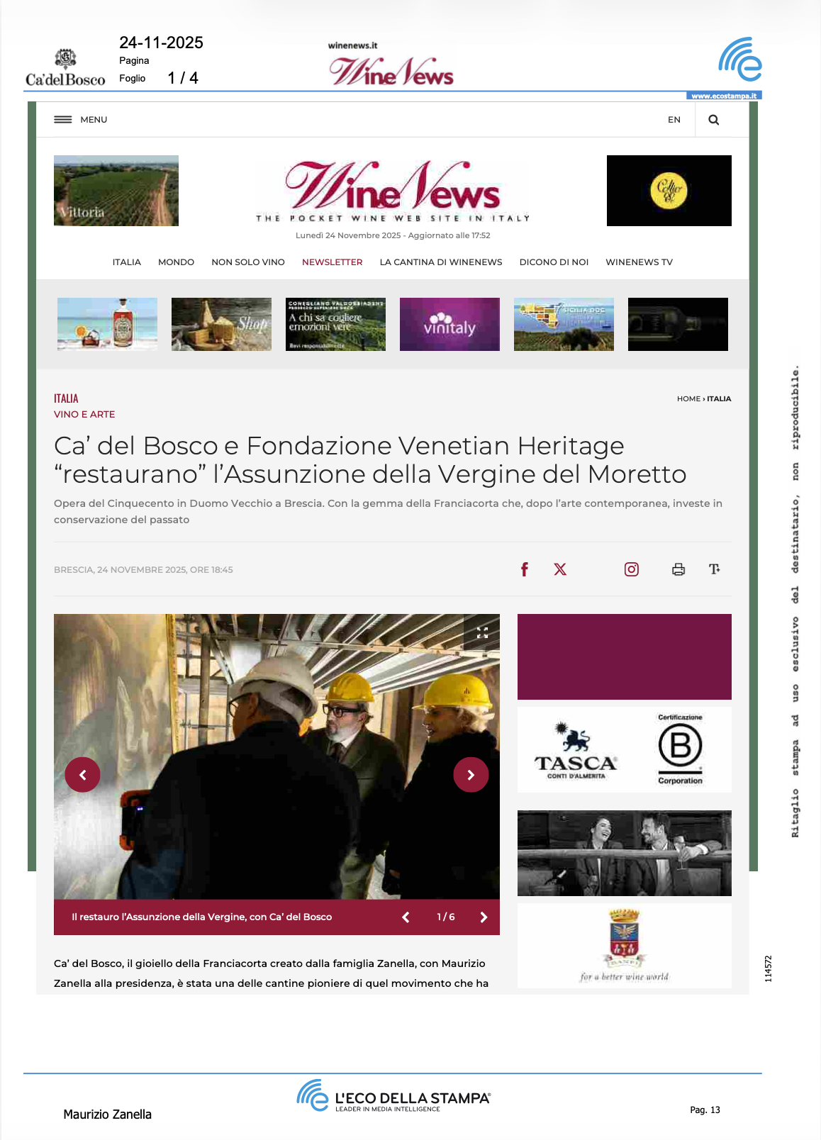 Ca’ del Bosco e Fondazione Venetian Heritage [..]