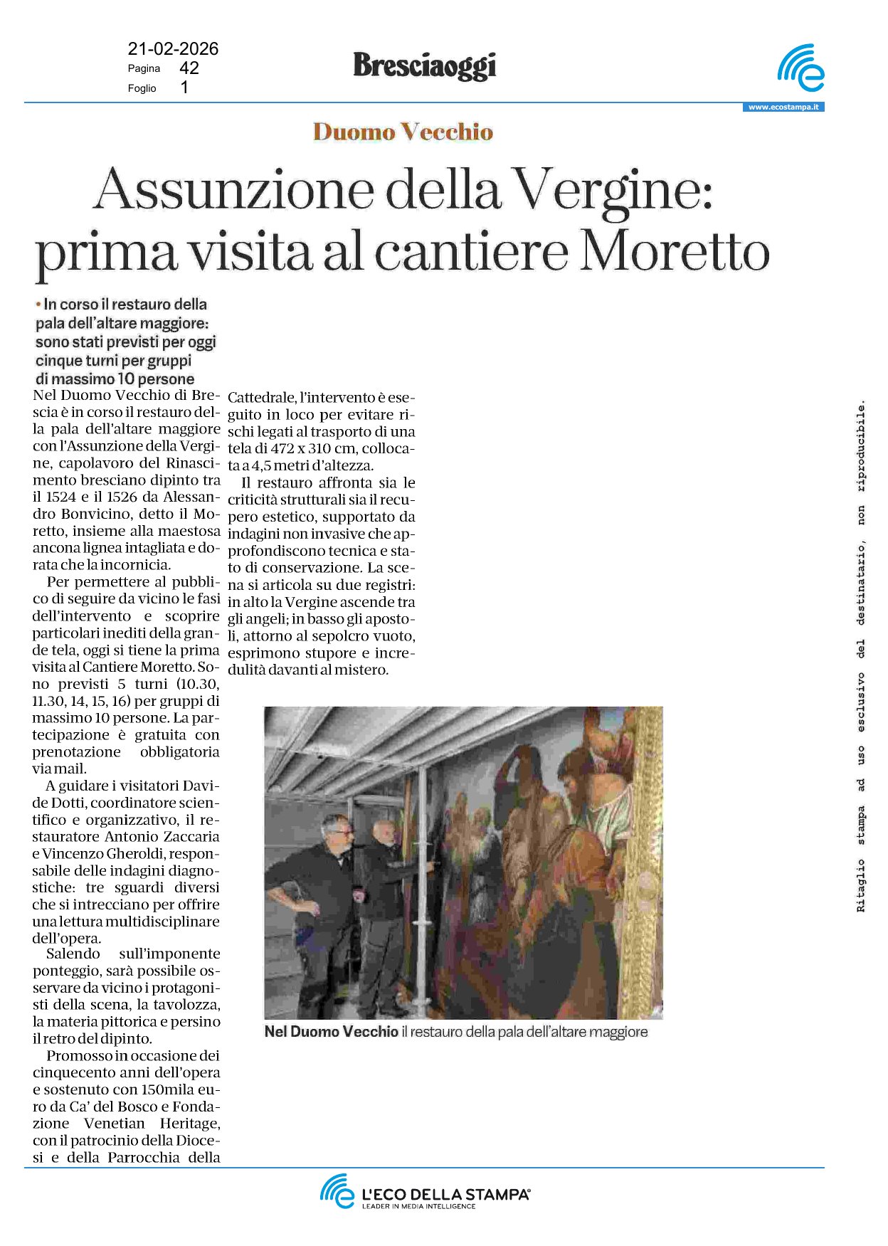 Assunzione della Vergine: prima visita al [..]