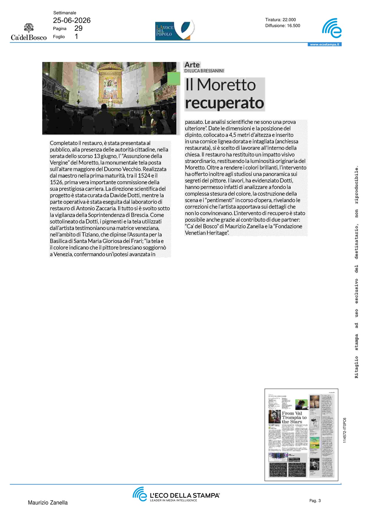Il Moretto recuperato