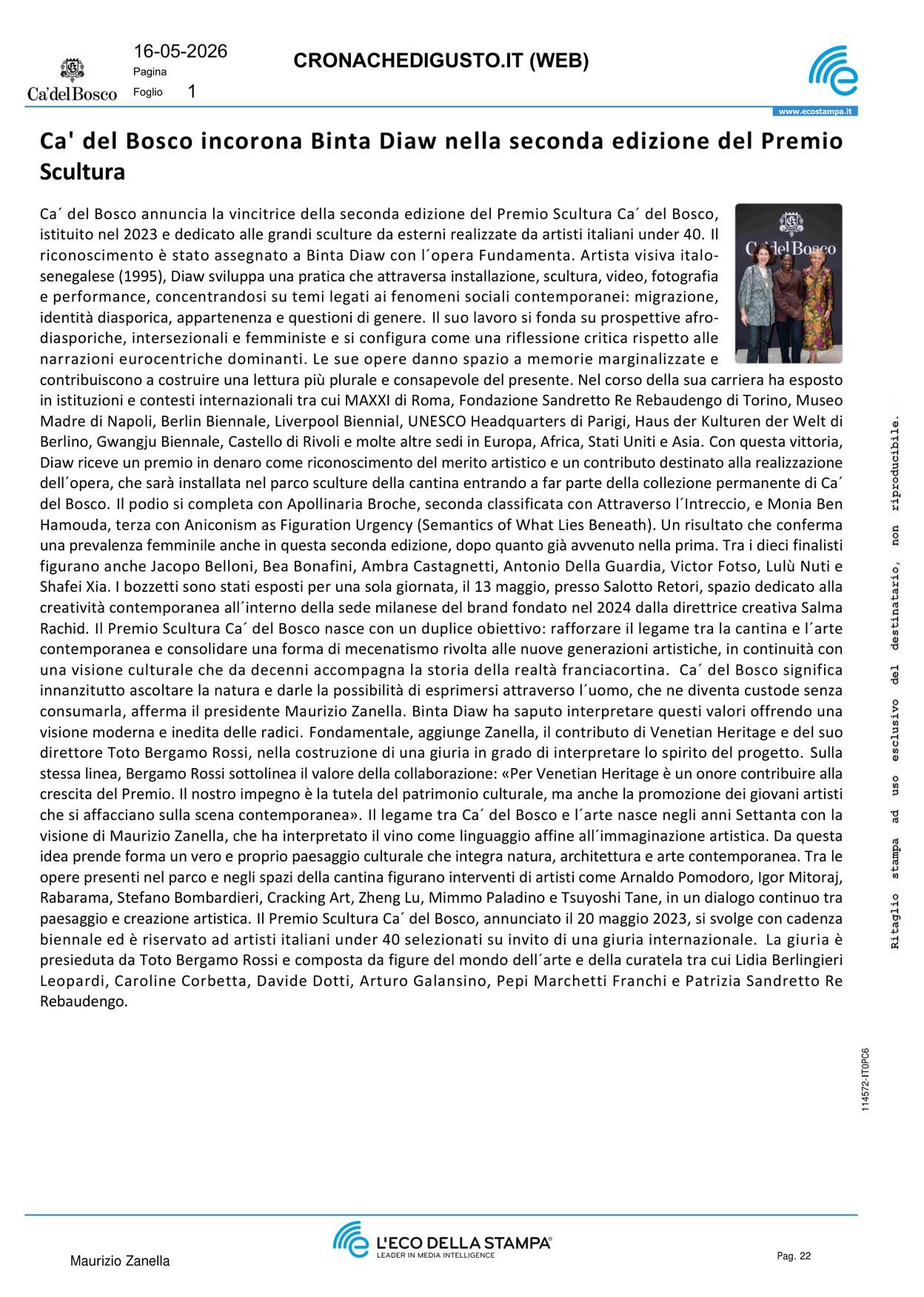 Ca del Bosco incorona Binta Diaw nella seconda [..]