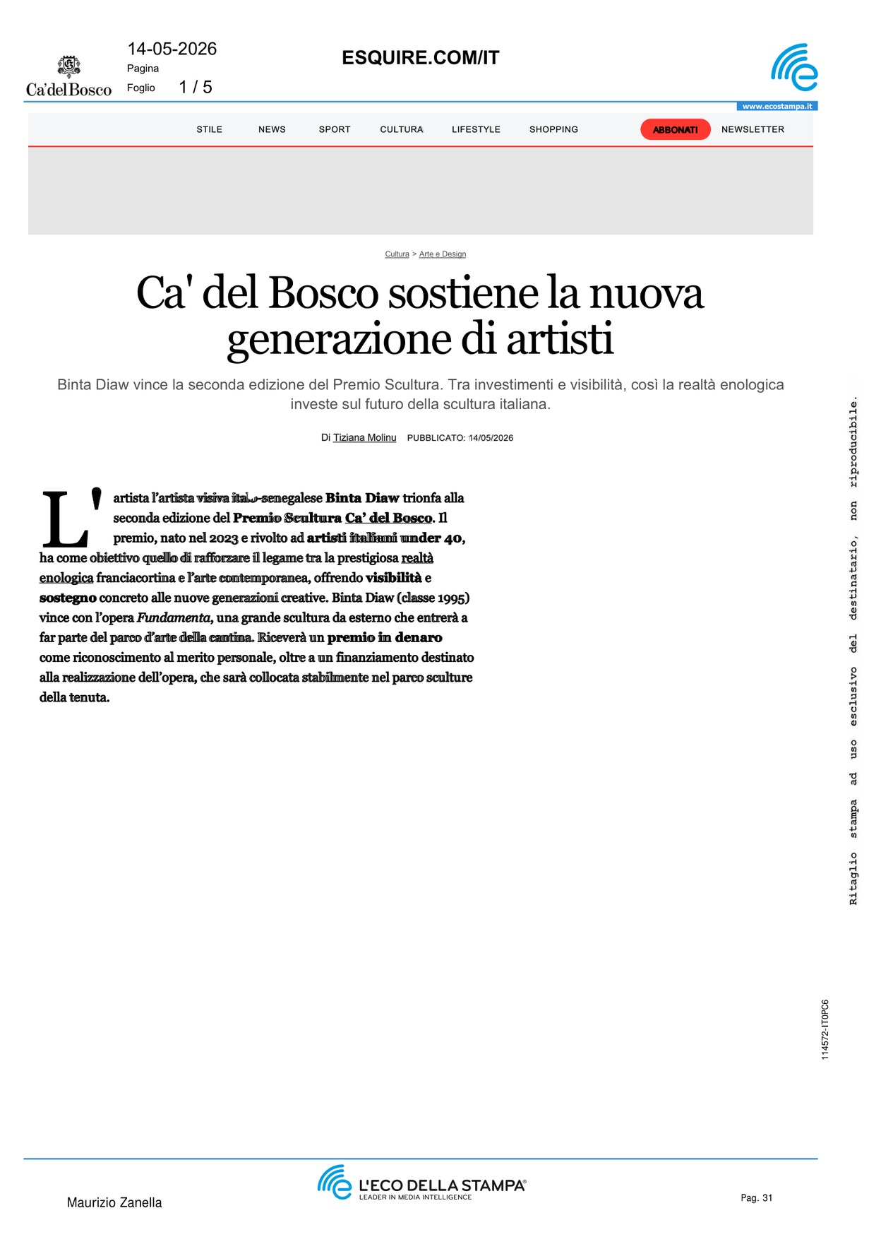 Ca del Bosco sostiene la nuova generazione di [..]