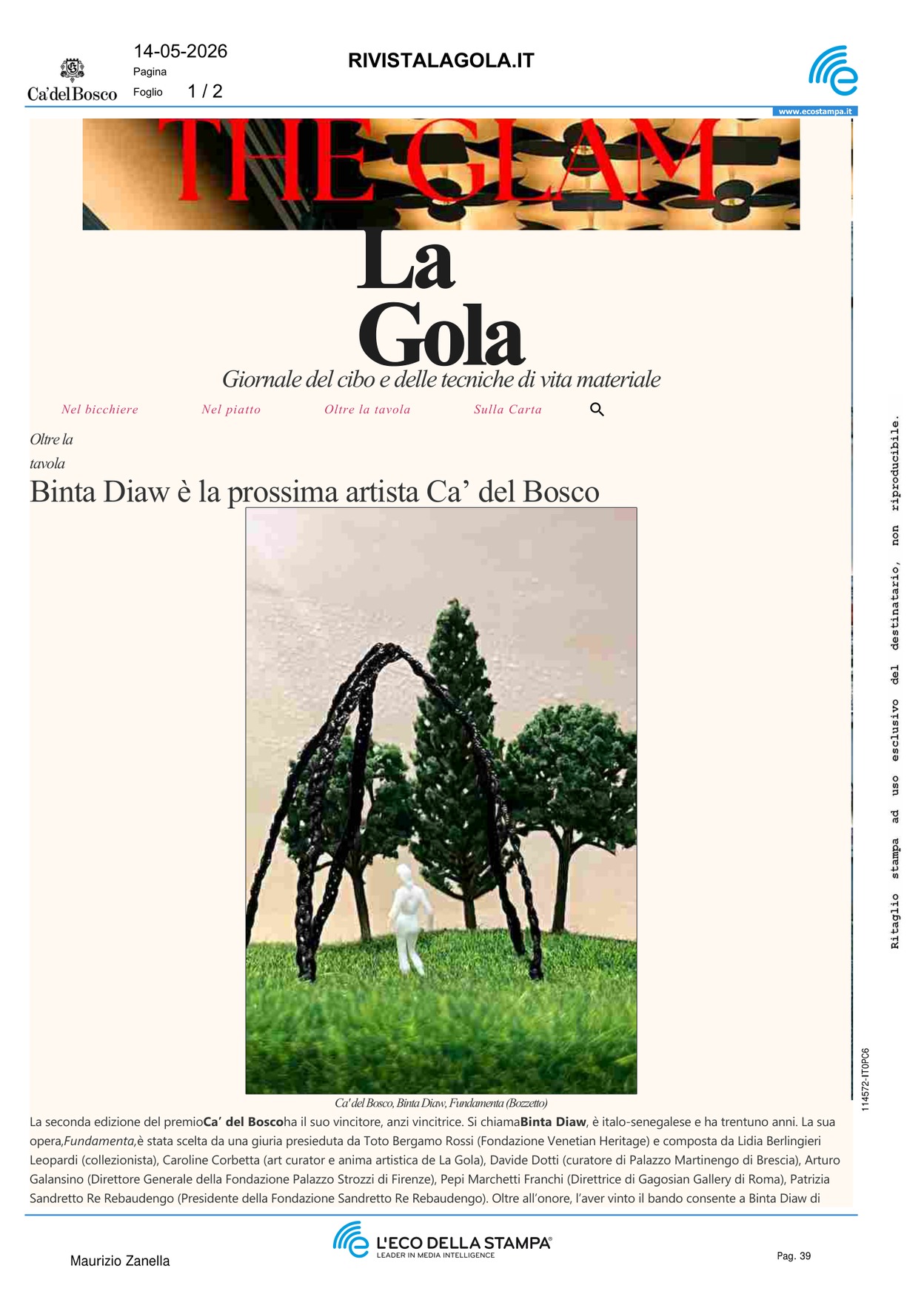 Binta Diaw è la prossima artista Ca del Bosco