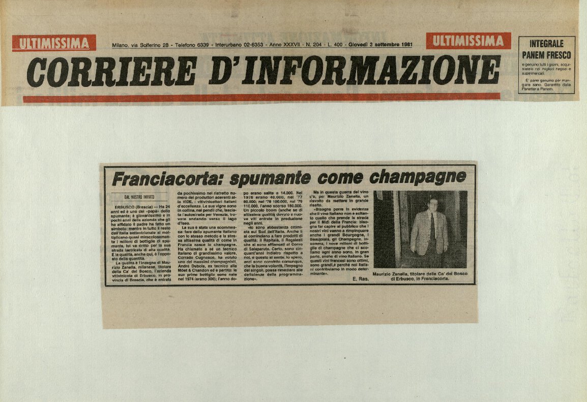 Franciacorta: spumante come champagne