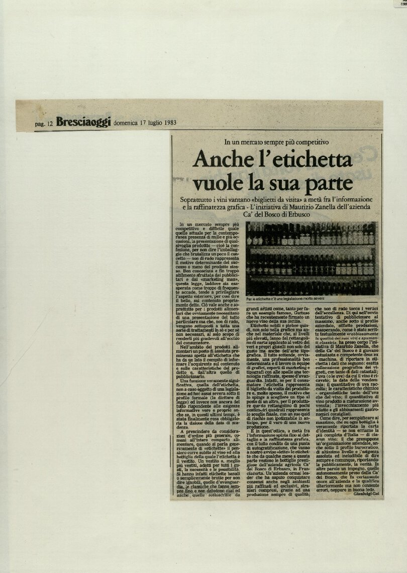 Anche l’etichetta vuole la sua parte