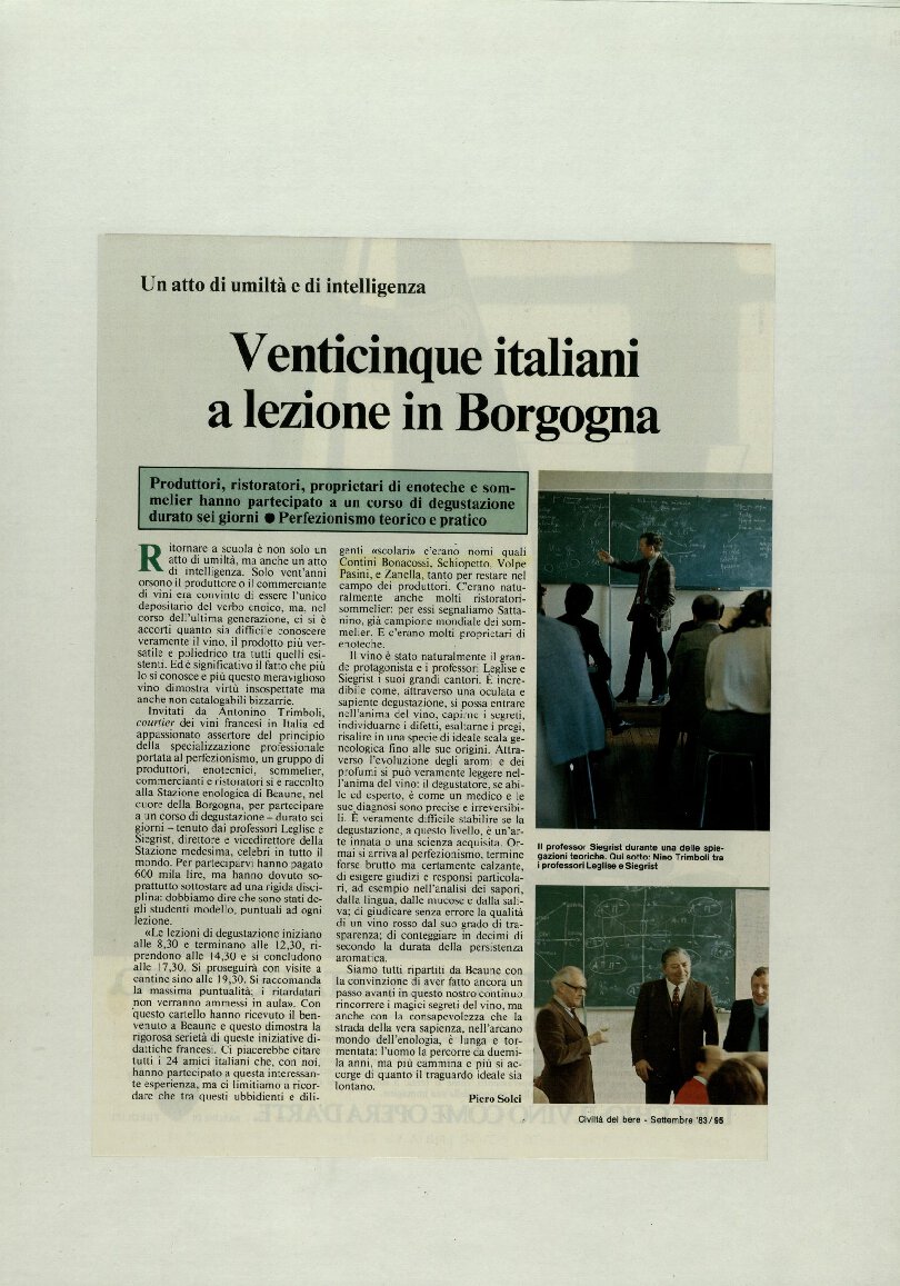 Venticinque italiani a lezione in Borgogna