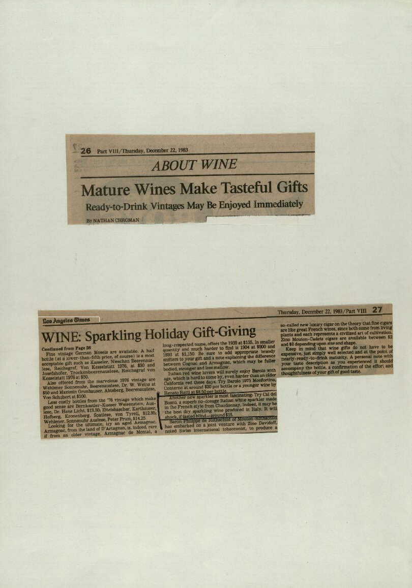 Mature wine make tasteful gifts. WINE: sparkling [..]