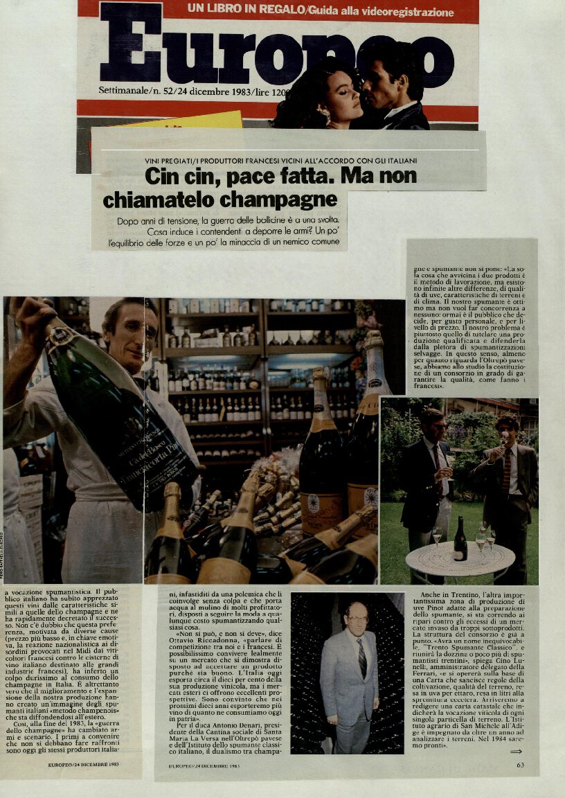 Cin cin, pace fatta. Ma non chiamatelo champagne