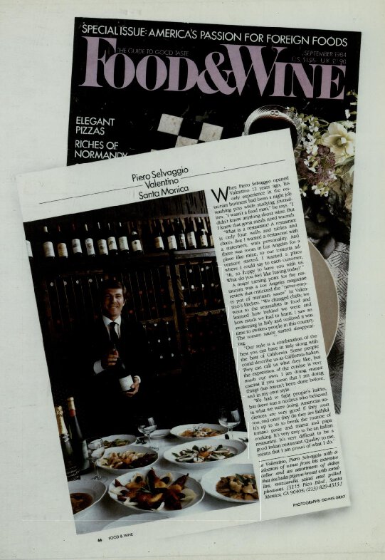 Piero Selvaggio, Valentino, Santa Monica