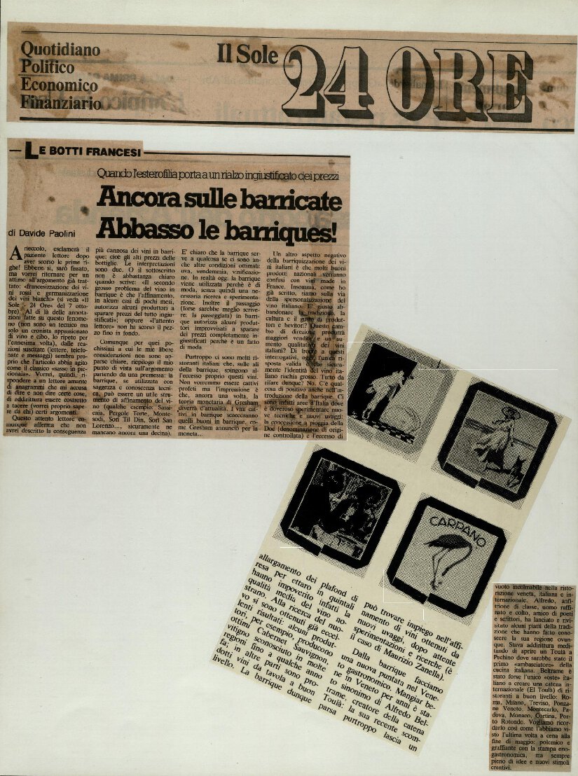 Ancora sulle barricate, abbasso le barriques!
