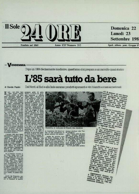 L’85 sarà tutto da bere