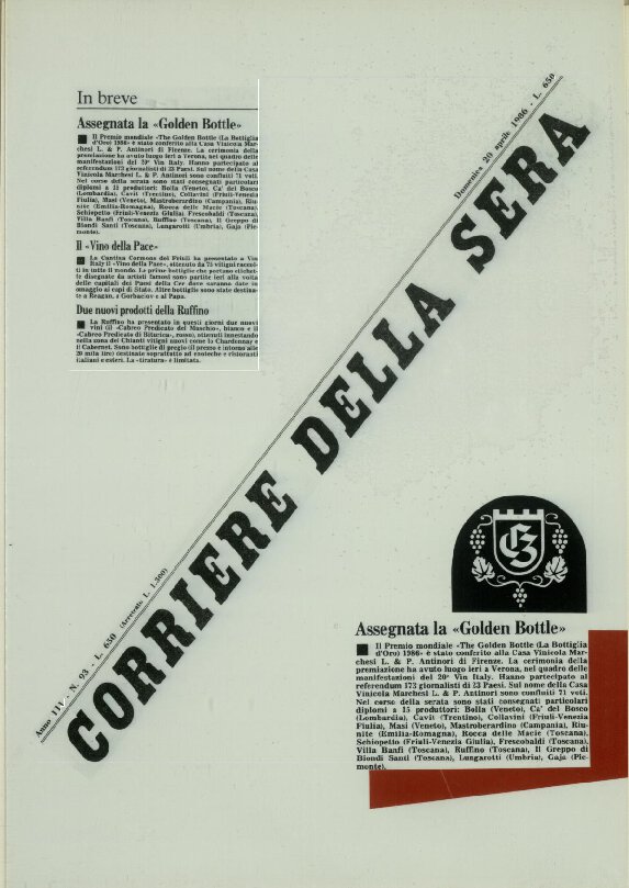 Assegnata la “golden bottle”