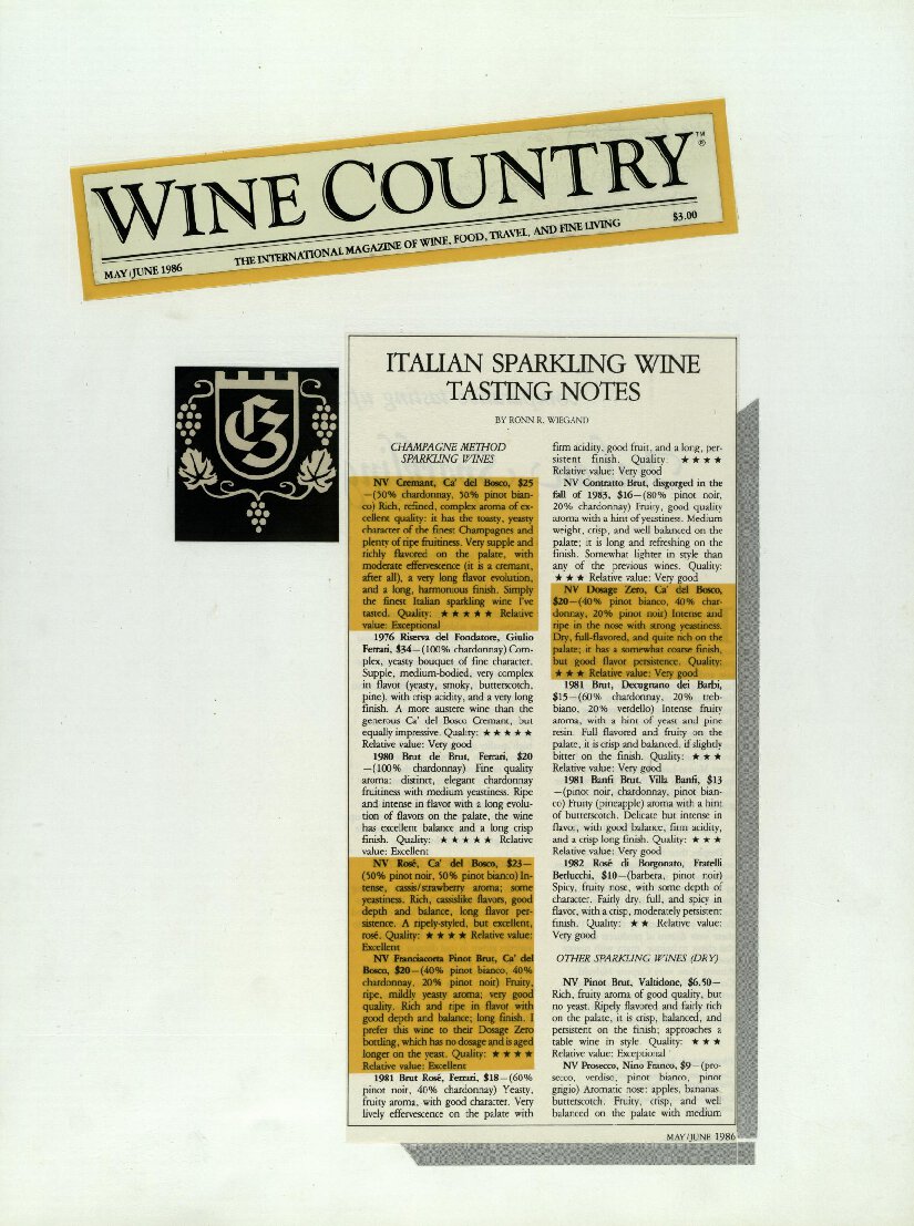 Italian sparkling wine tasting notes